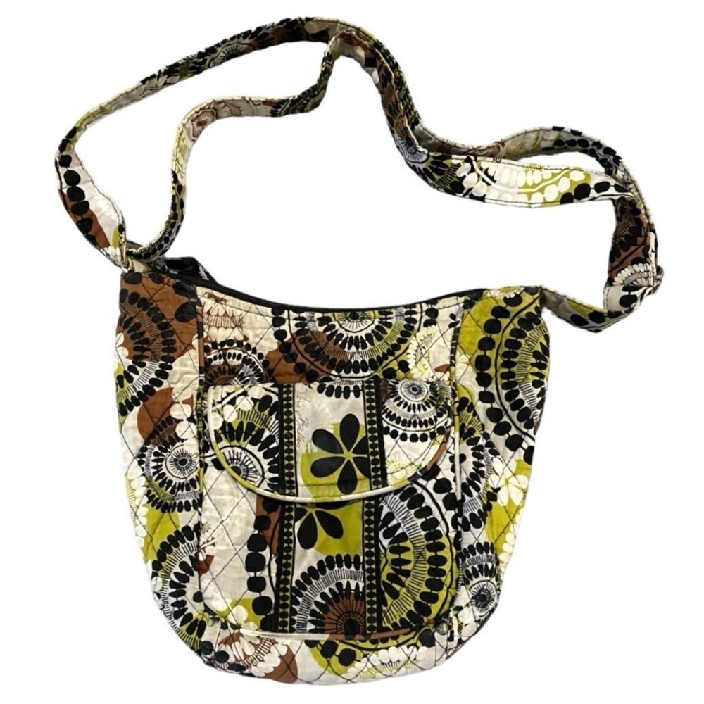 Vera Bradley Crossbody Bag Brown Green Black Quilted Boho Y2K Festival Granola